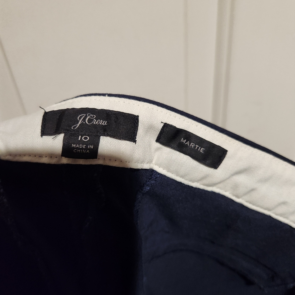 J. Crew Martie Blue Stretch Slim Ankle Pants Size 10 - Picture 9 of 10